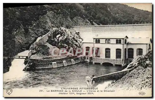 Ansichtskarte AK Electricite Le barrage de la Sioule l&#39usine et le deversoir