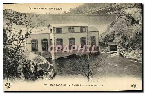 Cartes postales Electricite Barrage de la Sioule Vue sur l&#39usine