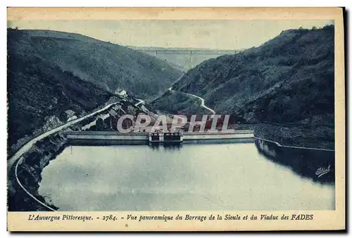 Cartes postales Electricite Vue panoramique du barrage de la Sioule et du viaduc des Fades