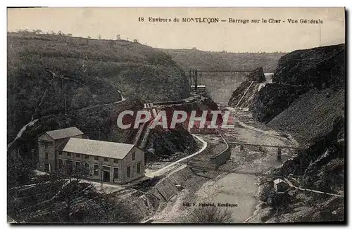 Cartes postales Electricite Environs de Montlucon Barrage sur le Cher Vue generale