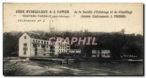 Cartes postales Electricite Usine hydraulique et a vapeur de la societe d&#39eclairage et de chauffage Chateau T