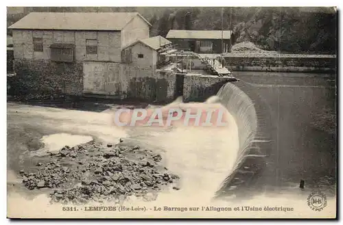 Ansichtskarte AK Electricite Lempdes Le barrage sur l&#39Allagnon et l&#39usine electrique