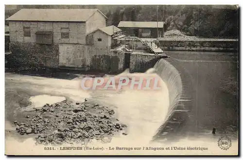 Cartes postales Electricite Lempdes Le barrage sur l&#39Allagnon et l&#39usine electrique