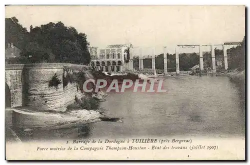 Cartes postales Electricite Barrage de la Dordogne a Tuilliere pres Bergerac Force motrice de la Compagnie Thomp