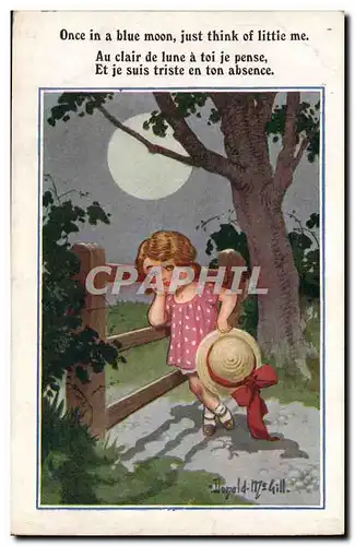 Cartes postales Fantaisie Illustrateur Donald Mc Gill Enfant Once in a blue moon