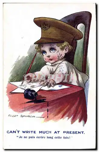 Cartes postales Fantaisie Illustrateur Fred Spurgin Enfant Militaria