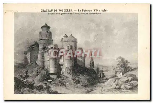 Cartes postales Chateau de Fougeres La poterne