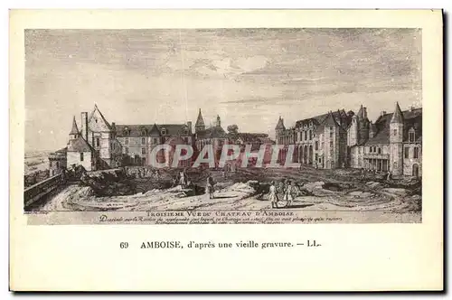 Cartes postales Amboise d&#39apres une vieille gravure