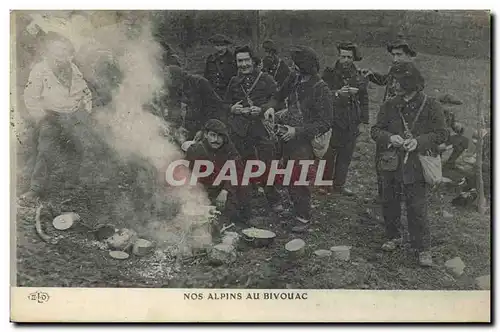 Ansichtskarte AK Militaria Chasseurs Alpins Nos Alpins au bivouac