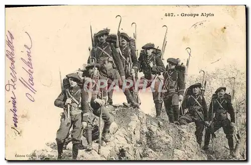 Cartes postales Militaria Chasseurs Alpins Groupe alpin