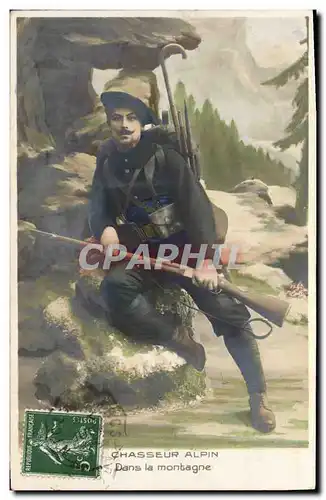 Ansichtskarte AK Militaria Chasseurs Alpins Dans la montagne