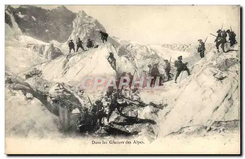 Cartes postales Militaria Chasseurs Alpins Dans les glaciers des Alpes