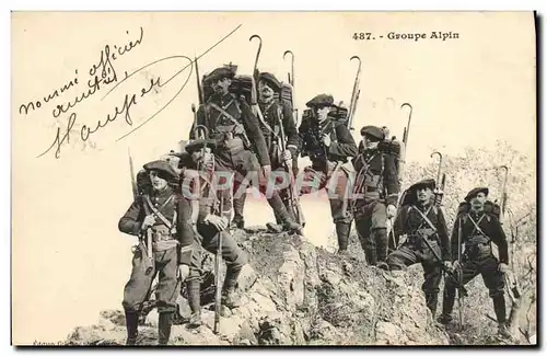 Ansichtskarte AK Militaria Chasseurs Alpins Groupe alpin