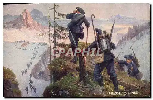 Cartes postales Militaria Chasseurs Alpins