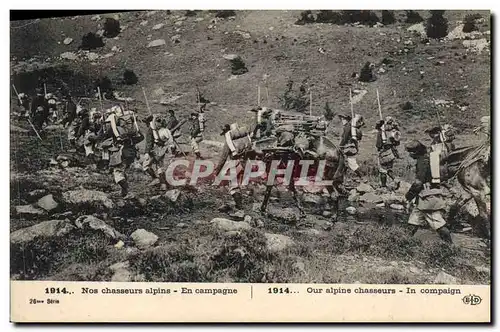 Ansichtskarte AK Militaria Chasseurs Alpins En campagne