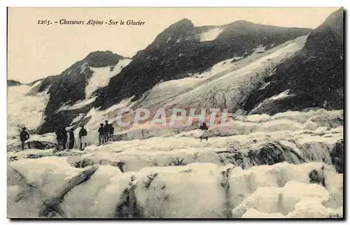 Ansichtskarte AK Militaria Chasseurs Alpins Sur le Glacier