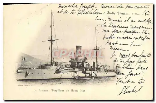 Cartes postales Bateau Le Levrier Torpilleur en haute mer