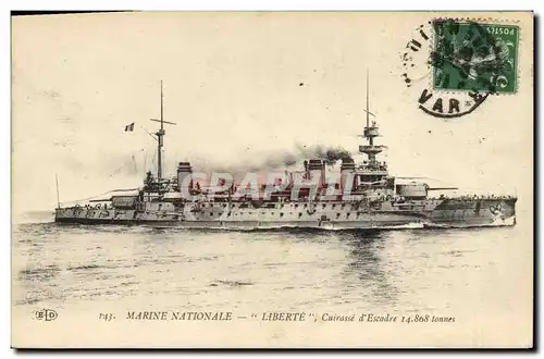 Cartes postales Bateau Liberte Cuirasse d'escadre