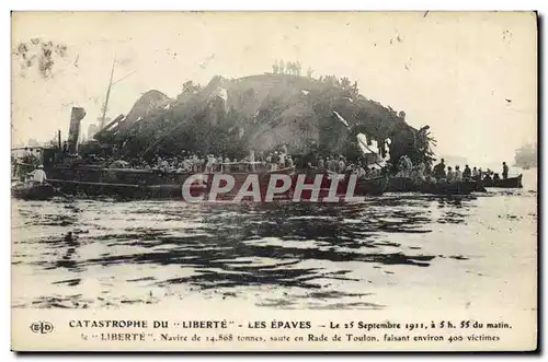 Cartes postales Bateau Catastrophe du Liberte Les epaves