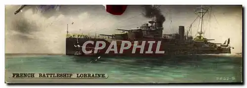 Cartes postales Bateau French battleship Lorraine