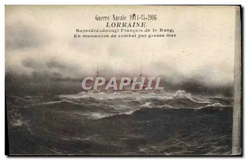 Cartes postales Bateau Lorraine Superdreadnought Francais de 1er rang