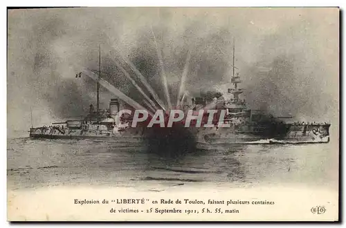 Ansichtskarte AK Bateau Explosion du Liberte en rade de Toulon