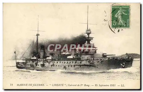 Cartes postales Bateau Liberte Cuirasse de 1er rang