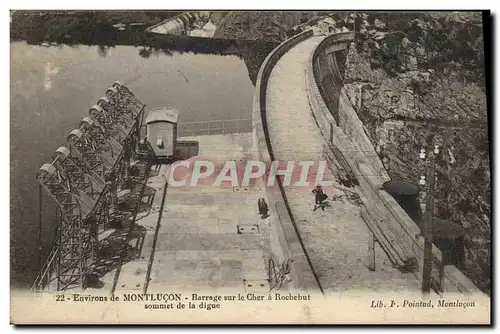 Ansichtskarte AK Electricite Environs de Montlucon Barrage sur le Cher a Rochebut sommet de la digue