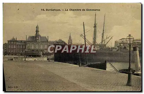 Ansichtskarte AK Chambre de Commerce Dunkerque Bateau (carte toilee)