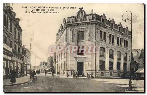 Cartes postales Montlucon Boulevard de Courtais L&#39hotel des Postes et la Chambre de Commerce