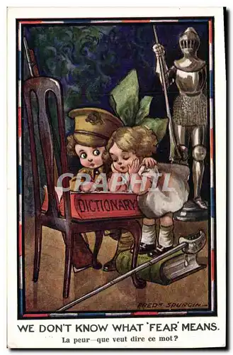 Cartes postales Fantaisie Illustrateur Enfant Dictionary Militaria