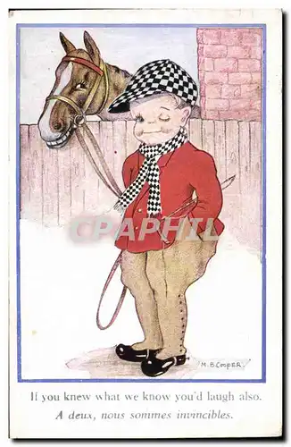 Cartes postales Fantaisie Illustrateur Enfant Cheval