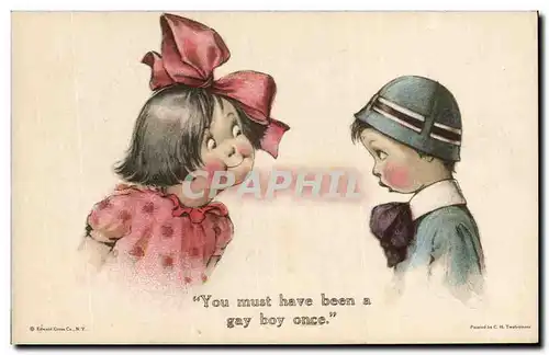 Ansichtskarte AK Fantaisie Illustrateur Enfants You must have been a gay boy once