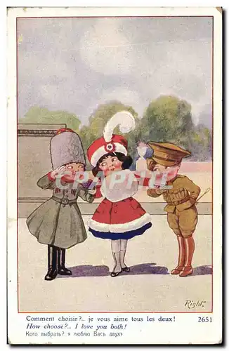 Ansichtskarte AK Fantaisie Illustrateur Enfants Right Militaria