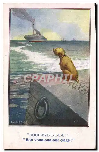 Cartes postales Fantaisie Illustrateur Donald Mc Gill Chien Bateau