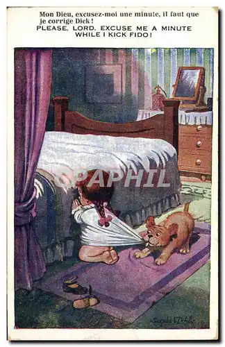 Cartes postales Fantaisie Illustrateur Enfant Chien Donald Mc Gill