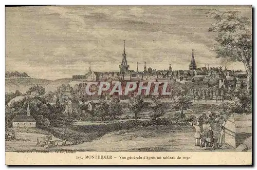 Cartes postales Montdidier Vue generale d&#39apres un tableau de 1690