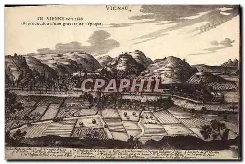 Cartes postales Vienne vers 1660