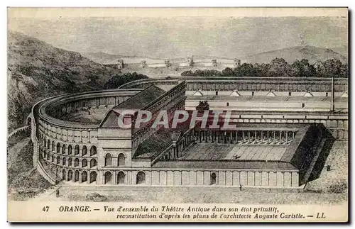 Cartes postales Orange Vue d&#39ensemble du theatre antique dans son etat primitif