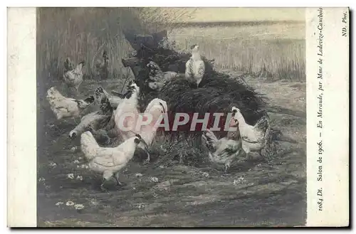 Ansichtskarte AK Salon de 1906 En Maraude par Mme de Ladeveze Cauchois Poules