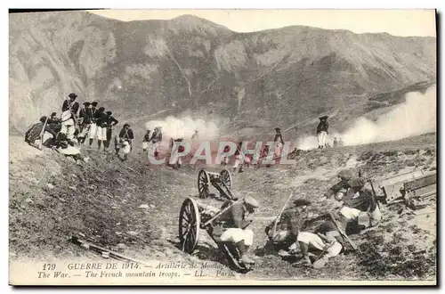 Cartes postales Militaria Chasseurs Alpins Artillerie de montagne