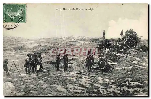 Cartes postales Militaria Chasseurs Alpins Batterie de chasseurs Alpins