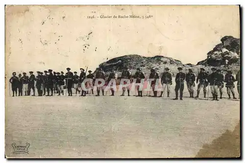 Cartes postales Militaria Chasseurs Alpins Glacier de Roche Melon