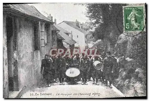 Cartes postales Militaria Chasseurs Alpins En campagne La musique des chasseurs alpins