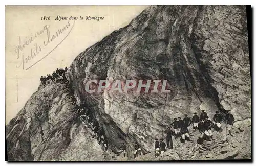 Ansichtskarte AK Militaria Chasseurs Alpins dans la montagne