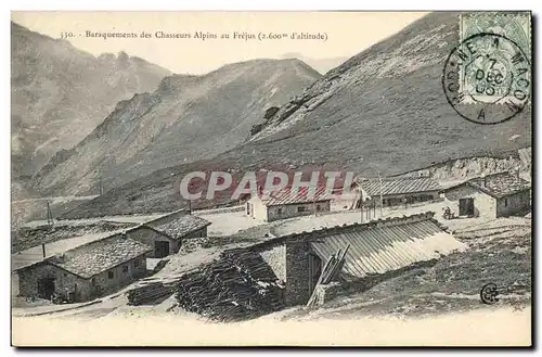 Cartes postales Militaria Baraquements des Chasseurs Alpins au Frejus