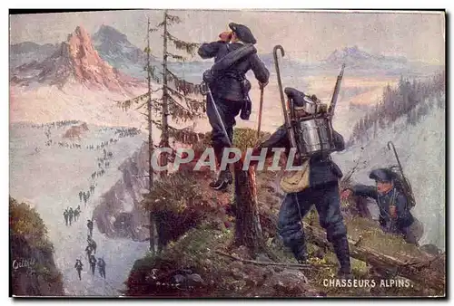 Cartes postales Militaria Chasseurs Alpins