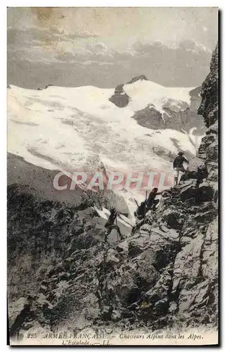 Cartes postales Militaria Chasseurs Alpins dans les Alpes l&#39escalade