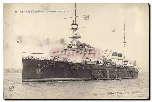 Cartes postales Bateau Le Leon Gambetta Cuirasse d'escadre