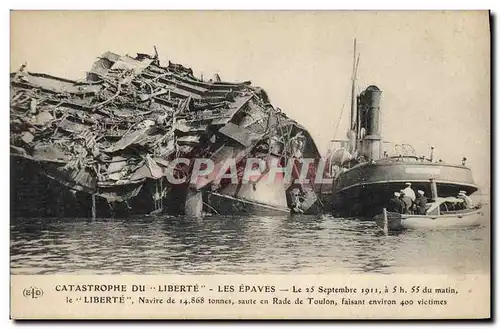 Cartes postales Bateau Catastrophe du Liberte Les epaves